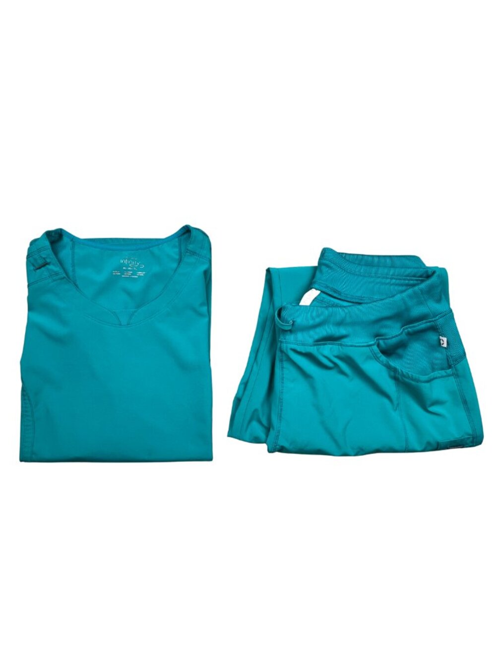 Cherokee Infinity Teal Medical Scrub Set Top & Pants XL
